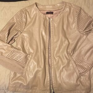 Tan Faux leather jacket
